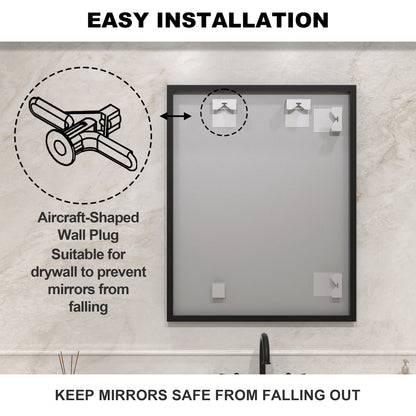 Nova 24 in. W x 30 in. H Rectangular Framed Wall Bathroom Vanity Mirror 2430MB-11