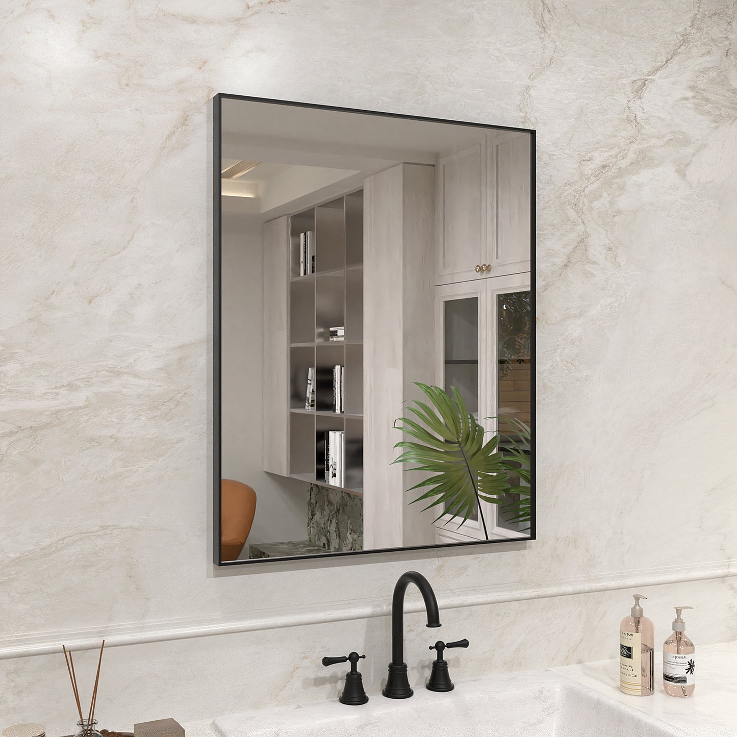 Nova 24 in. W x 30 in. H Rectangular Framed Wall Bathroom Vanity Mirror 2430MB-2