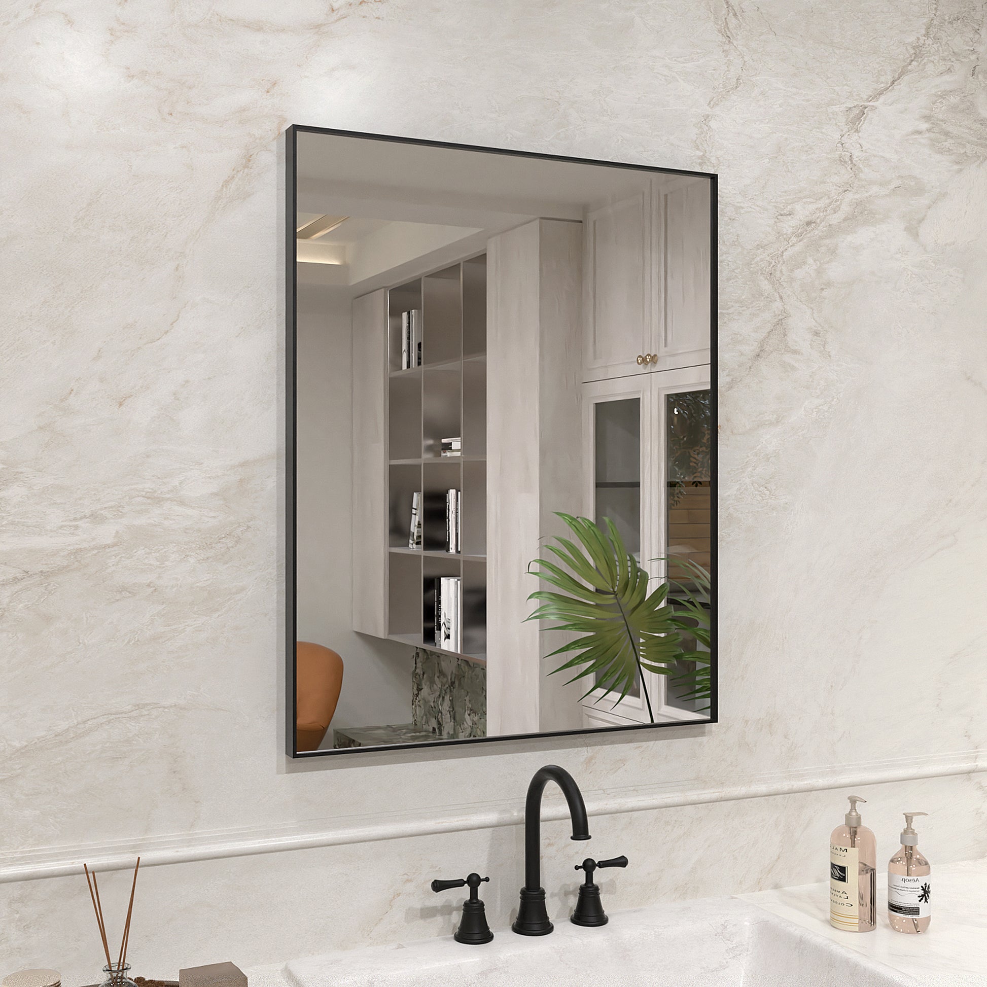 Nova 24 in. W x 30 in. H Rectangular Framed Wall Bathroom Vanity Mirror 2430MB-2
