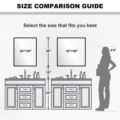 Nova 24 in. W x 30 in. H Rectangular Framed Wall Bathroom Vanity Mirror 2430MB-4