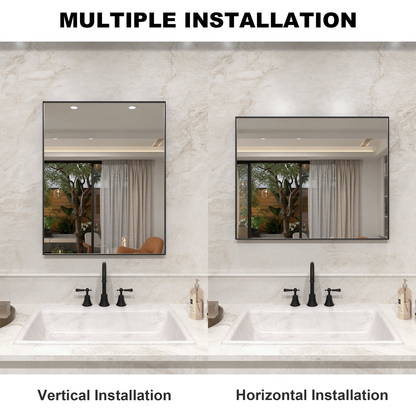 Nova 24 in. W x 30 in. H Rectangular Framed Wall Bathroom Vanity Mirror 2430MB-8