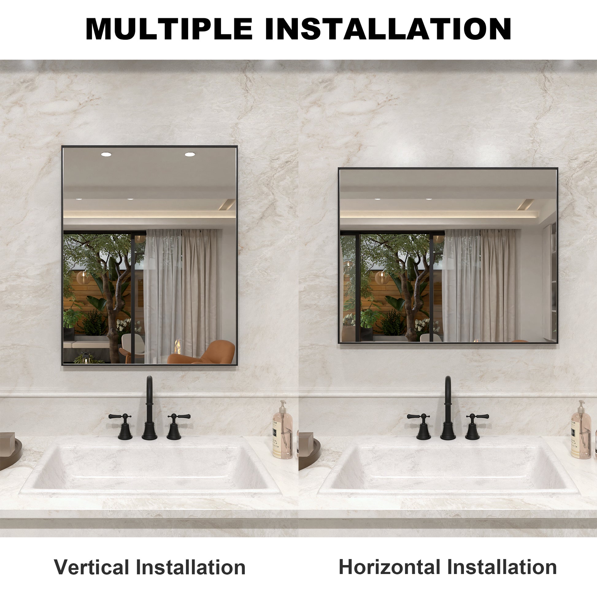 Nova 24 in. W x 30 in. H Rectangular Framed Wall Bathroom Vanity Mirror 2430MB-8