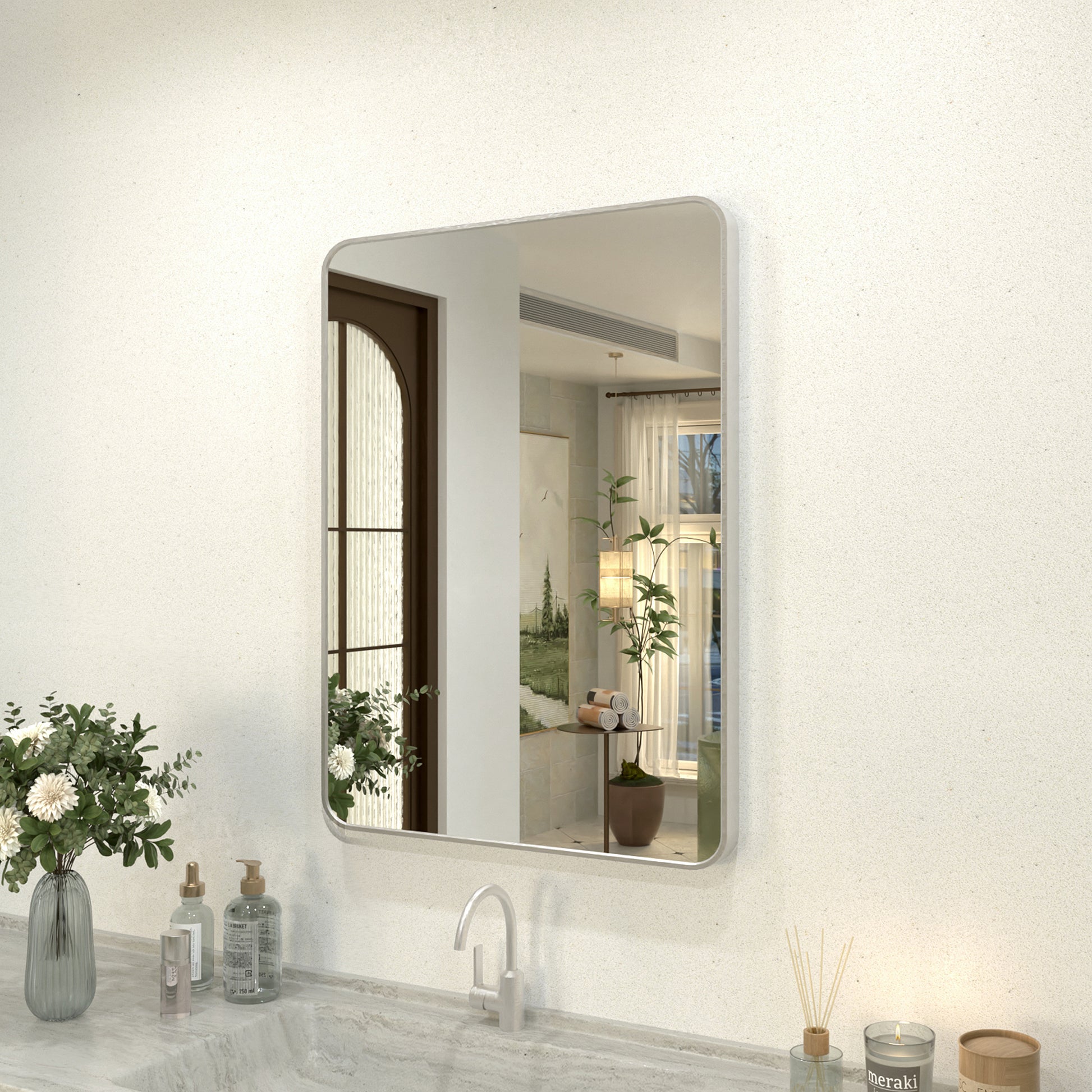 Kielo 24 in. W x 32 in. H Rectangular Framed Wall Bathroom Vanity Mirror in Matte Black 2432BN-2