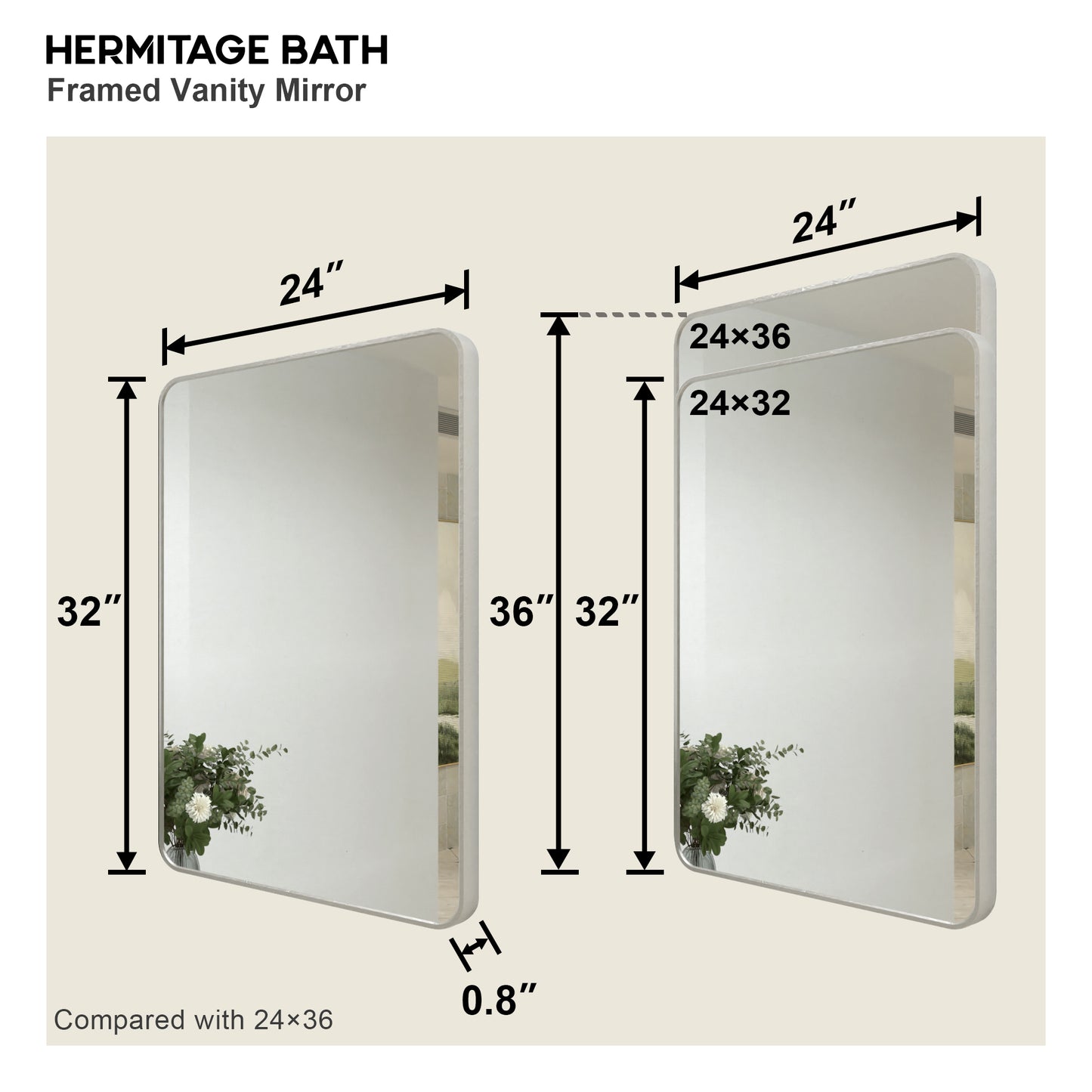 Kielo 24 in. W x 32 in. H Rectangular Framed Wall Bathroom Vanity Mirror in Matte Black 2432BN-3
