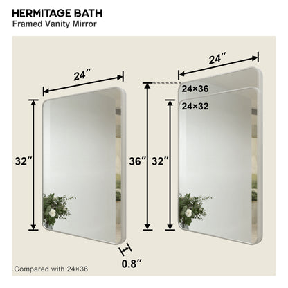 Kielo 24 in. W x 32 in. H Rectangular Framed Wall Bathroom Vanity Mirror in Matte Black 2432BN-3