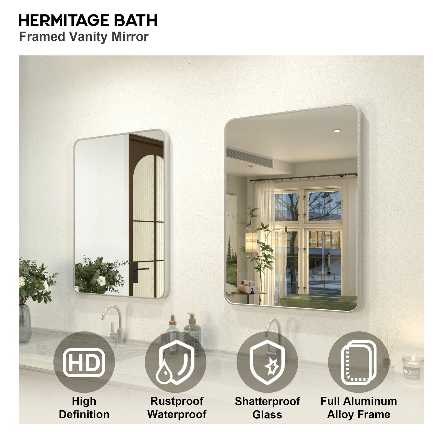 Kielo 24 in. W x 32 in. H Rectangular Framed Wall Bathroom Vanity Mirror in Matte Black 2432BN-4