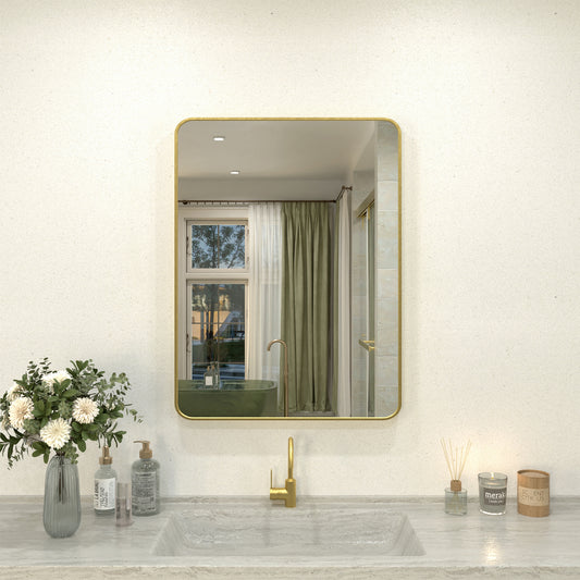 Kielo 24 in. W x 32 in. H Rectangular Framed Wall Bathroom Vanity Mirror in Matte Black
