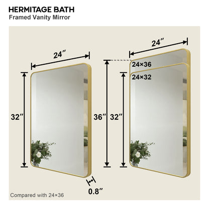 Kielo 24 in. W x 32 in. H Rectangular Framed Wall Bathroom Vanity Mirror in Matte Black