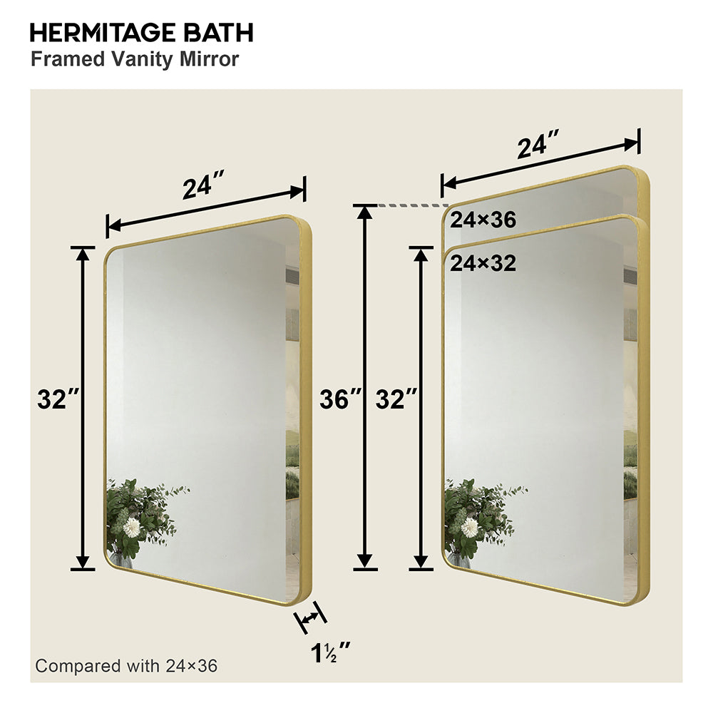 Kielo 24 in. W x 32 in. H Rectangular Framed Wall Bathroom Vanity Mirror in Matte Black 2432GD-3_1d3ae7ec-0af9-4047-852a-00fde3002b95