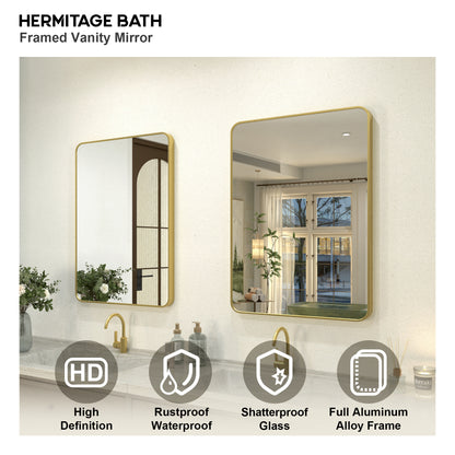 Kielo 24 in. W x 32 in. H Rectangular Framed Wall Bathroom Vanity Mirror in Matte Black