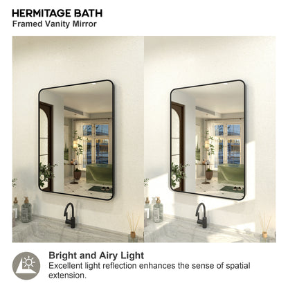 Kielo 24 in. W x 32 in. H Rectangular Framed Wall Bathroom Vanity Mirror in Matte Black