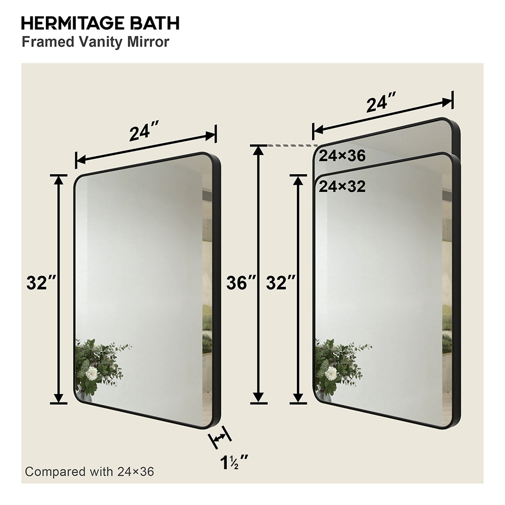 Kielo 24 in. W x 32 in. H Rectangular Framed Wall Bathroom Vanity Mirror in Matte Black 2432MB-3_665842cb-d993-442d-b0b1-3609024dce31