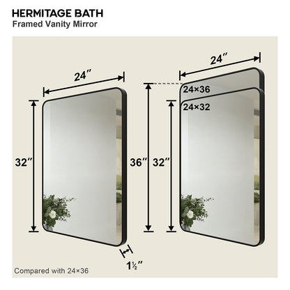 Kielo 24 in. W x 32 in. H Rectangular Framed Wall Bathroom Vanity Mirror in Matte Black 2432MB-3_665842cb-d993-442d-b0b1-3609024dce31
