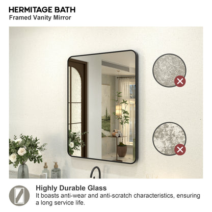 Kielo 24 in. W x 32 in. H Rectangular Framed Wall Bathroom Vanity Mirror in Matte Black