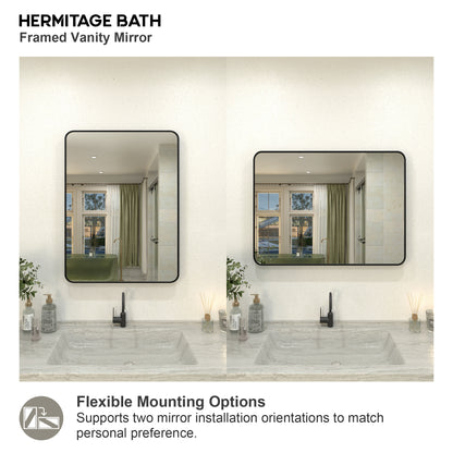 Kielo 24 in. W x 32 in. H Rectangular Framed Wall Bathroom Vanity Mirror in Matte Black