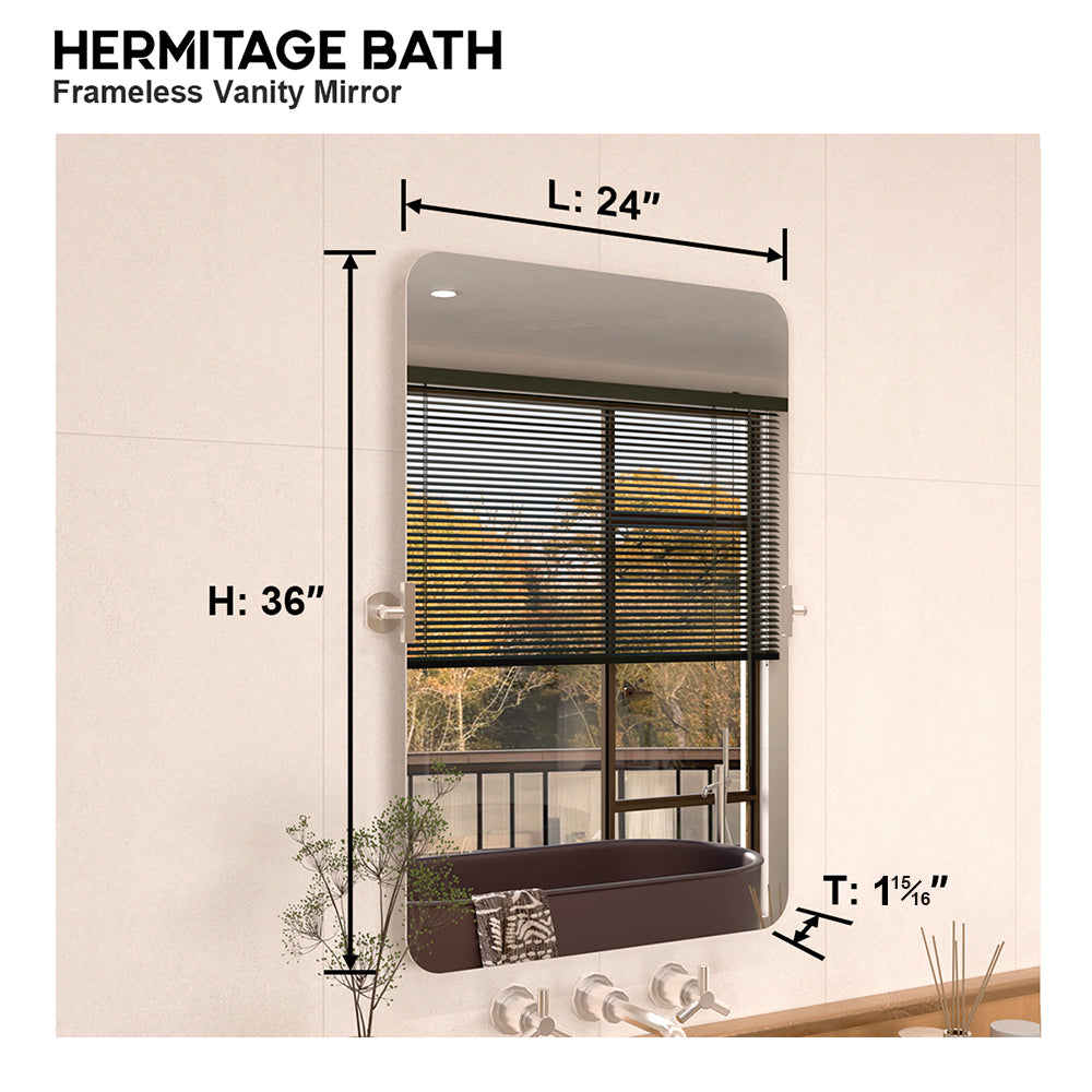 Edge 24 in. W x 36 in. H Rectangular Framed Adjustable Tilt Wall-Mounted Bathroom Vanity Mirror 2436BN-3_22e8c198-bd3c-4496-8291-e7db0e35d7e0
