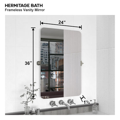 Yexee 24 in. W x 36 in. H Rectangular Framed Adjustable Tilt Wall-Mounted Bathroom Vanity Mirror 2436BN-3_ab44d2cd-a111-4bed-8165-601b3a499c02