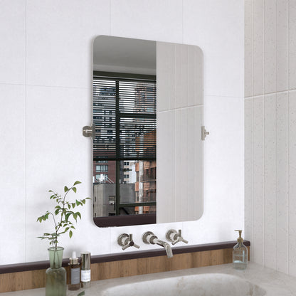 Yexee 24 in. W x 36 in. H Rectangular Framed Adjustable Tilt Wall-Mounted Bathroom Vanity Mirror 2436CR-2