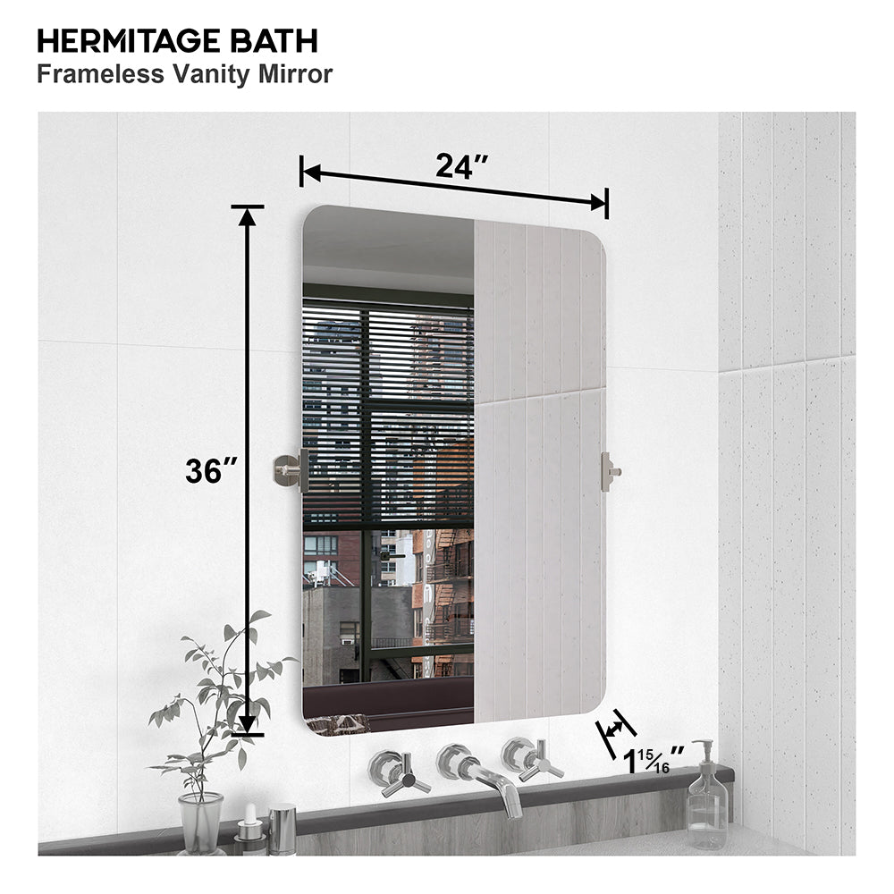 Yexee 24 in. W x 36 in. H Rectangular Framed Adjustable Tilt Wall-Mounted Bathroom Vanity Mirror 2436CR-3_81bcd524-ab46-4a7a-9abe-c2ed5024a2e0