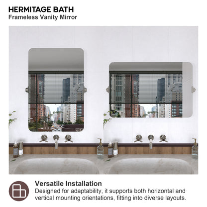 Yexee 24 in. W x 36 in. H Rectangular Framed Adjustable Tilt Wall-Mounted Bathroom Vanity Mirror 2436CR-8