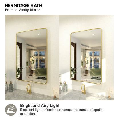 Zyphi 24 in. W x 36 in. H Rectangular Framed Wall Bathroom Vanity Mirror in Gun Grey