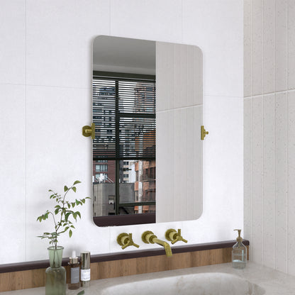 Yexee 24 in. W x 36 in. H Rectangular Framed Adjustable Tilt Wall-Mounted Bathroom Vanity Mirror 2436GD-2_5b2cb546-dc36-4110-9259-80bc2a0f5473