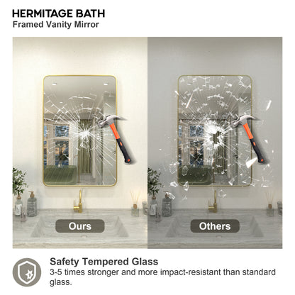 Zyphi 24 in. W x 36 in. H Rectangular Framed Wall Bathroom Vanity Mirror in Gun Grey