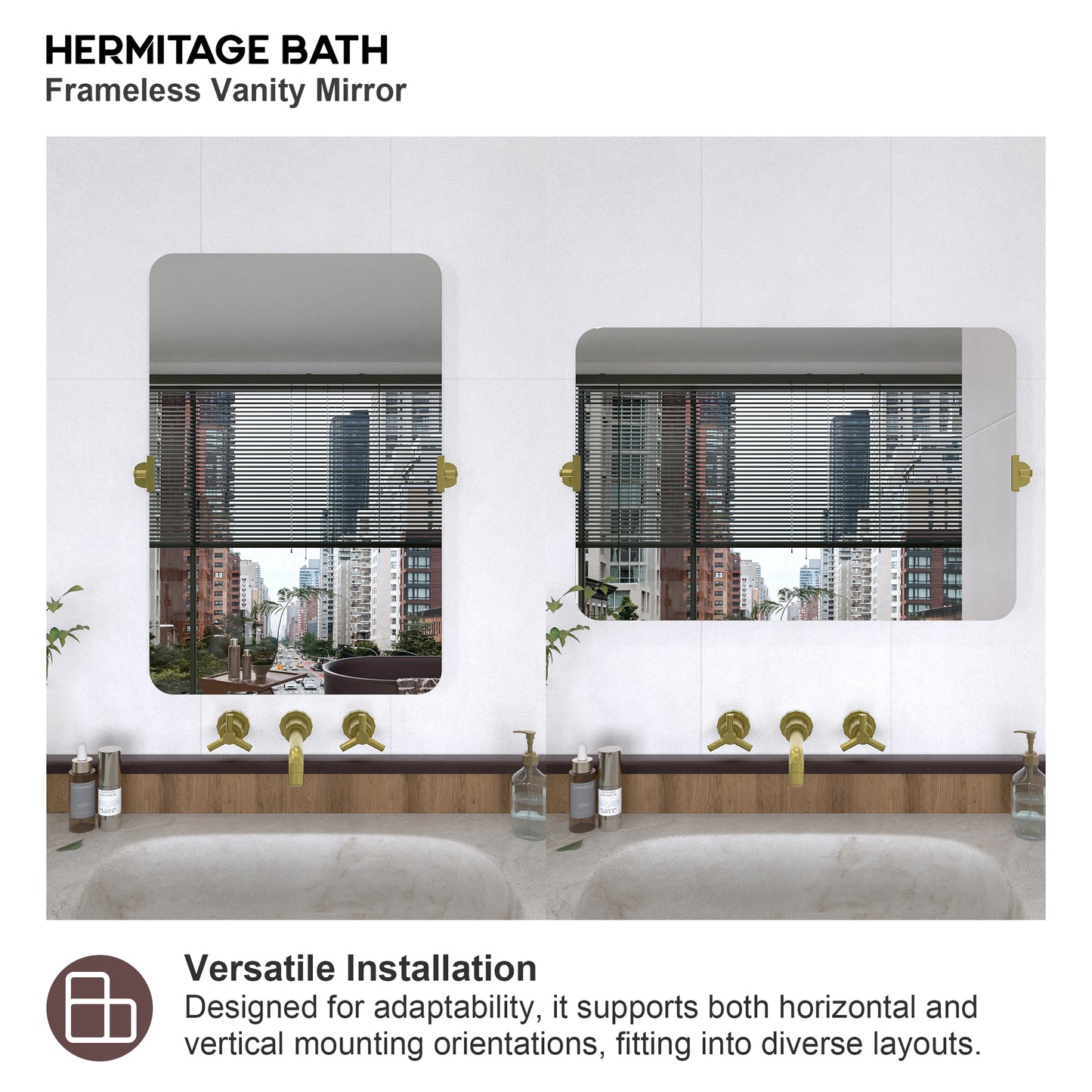 Yexee 24 in. W x 36 in. H Rectangular Framed Adjustable Tilt Wall-Mounted Bathroom Vanity Mirror 2436GD-8_3f0099d9-ec2b-4e76-9d71-bc6924840c60