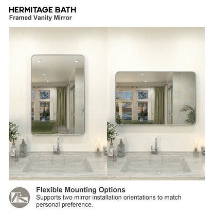 Zyphi 24 in. W x 36 in. H Rectangular Framed Wall Bathroom Vanity Mirror in Gun Grey