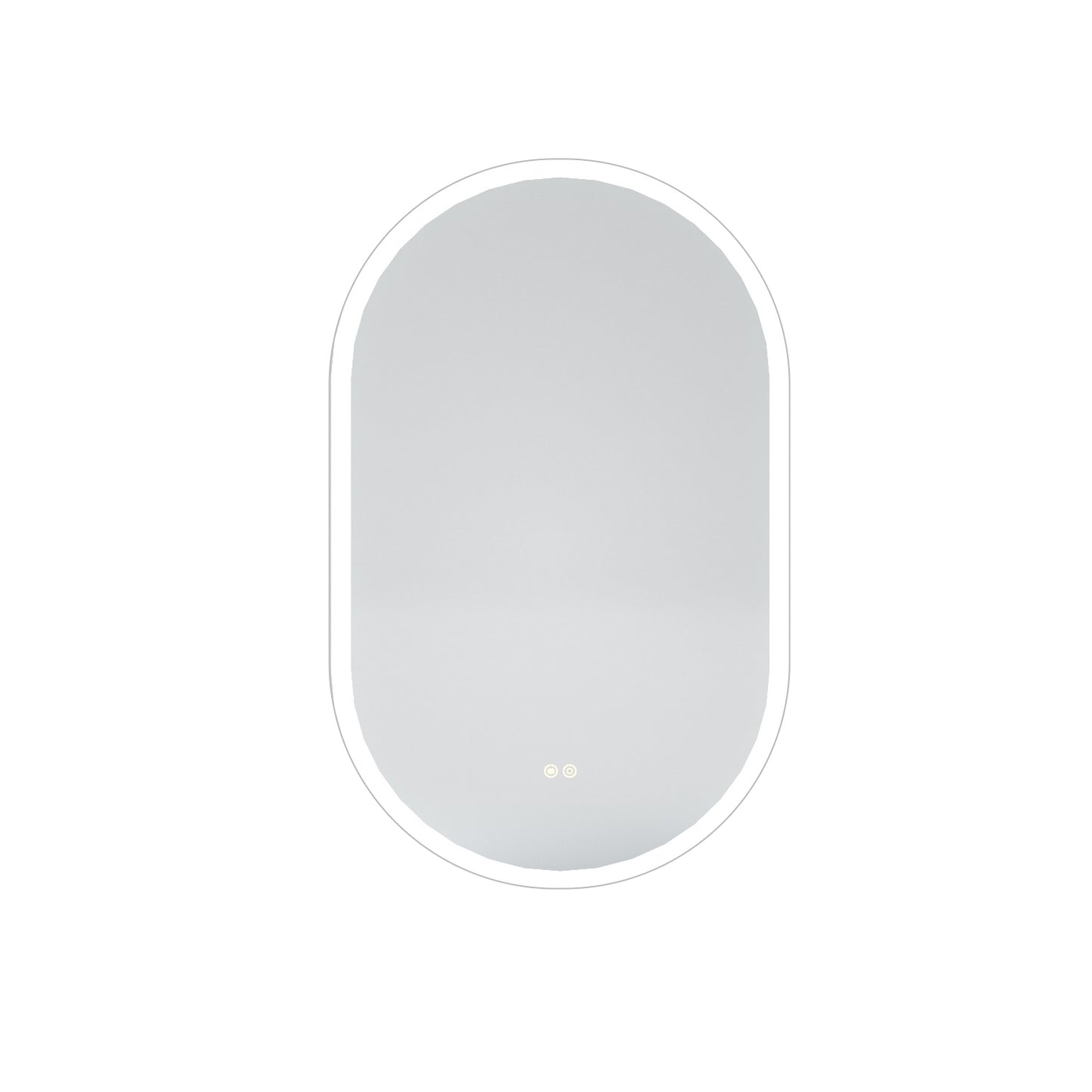 Oval Frameless LED Light Anti-Fog Wall Bathroom Vanity Mirror in Polished Crystal