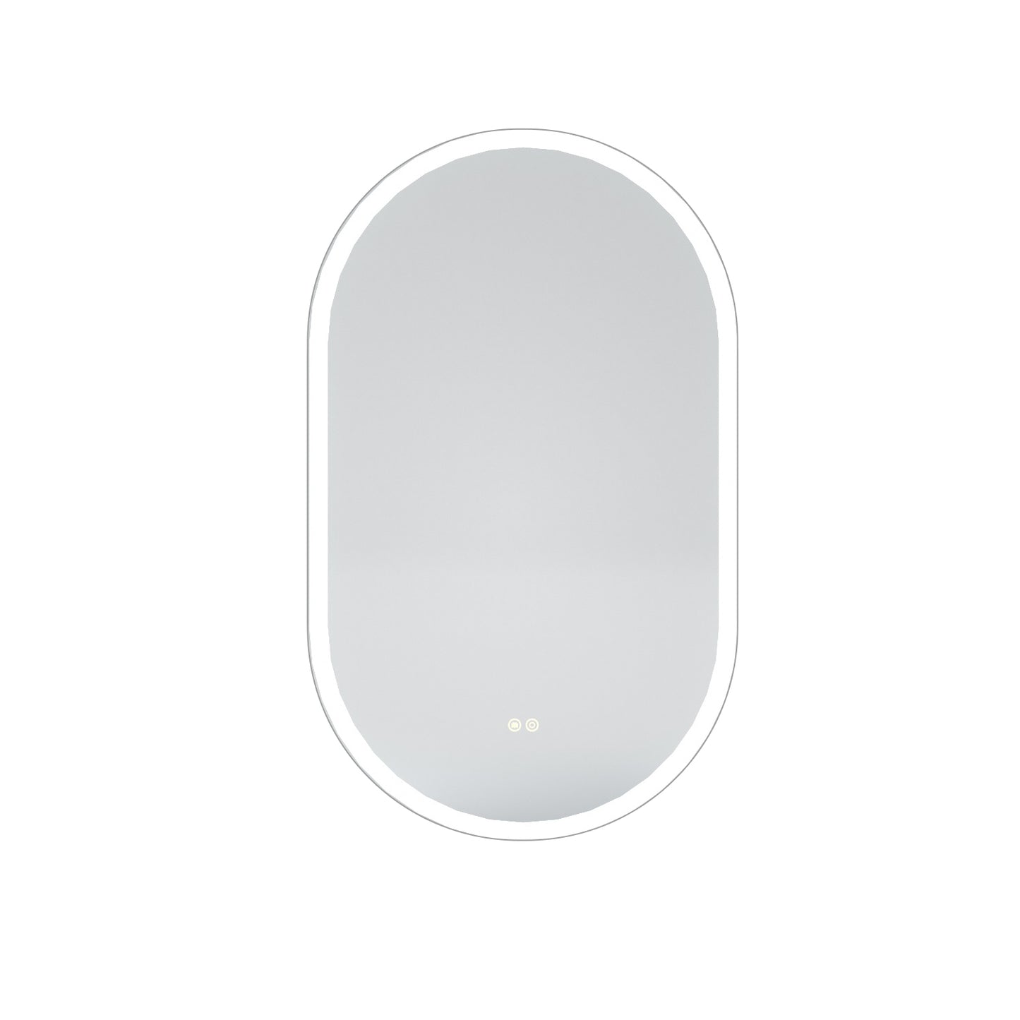 Oval Frameless LED Light Anti-Fog Wall Bathroom Vanity Mirror in Polished Crystal