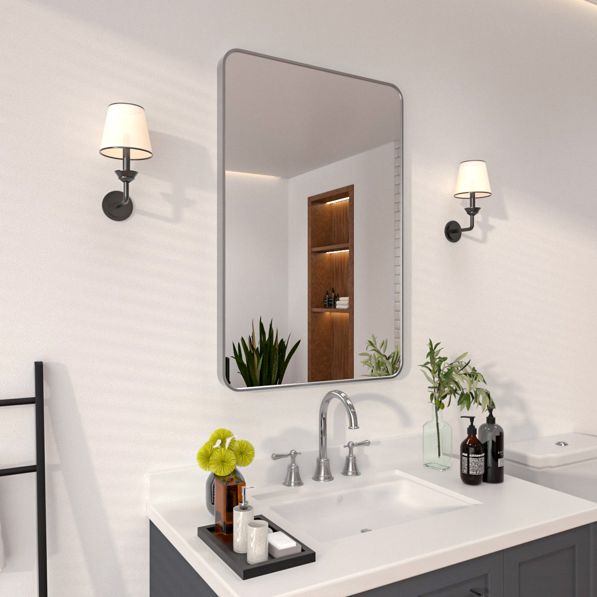 Niveal SM Series Rectangular Framed Wall Bathroom Vanity Mirror