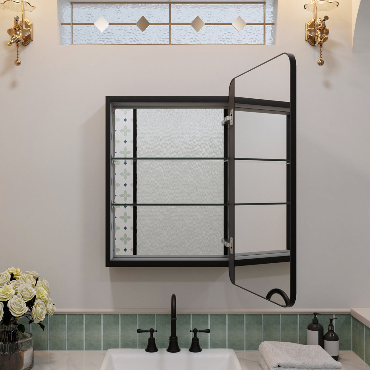 Nivorix NRFM Series Rectangular Aluminum Framed Medicine Cabinet with Mirror 2_03a1014b-0a0d-41a0-9716-e61e28b742ab