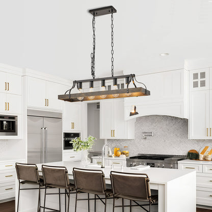 Taimei Olla 34 in. 5-Light Modern Farmhouse Chandelier Light