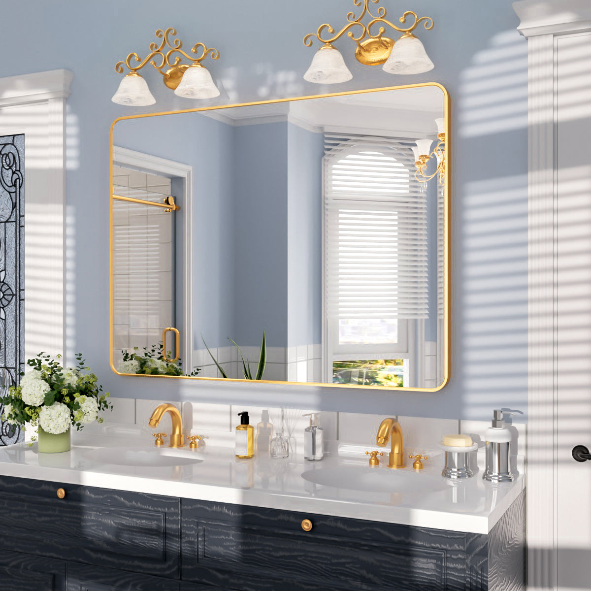 Nivorix NRSM Series Tempered Glass Brushed Nickel Rectangular Framed Wall Bathroom Vanity Mirror 2_07027ad1-4aaf-418e-9a83-5c5f76dd58f8