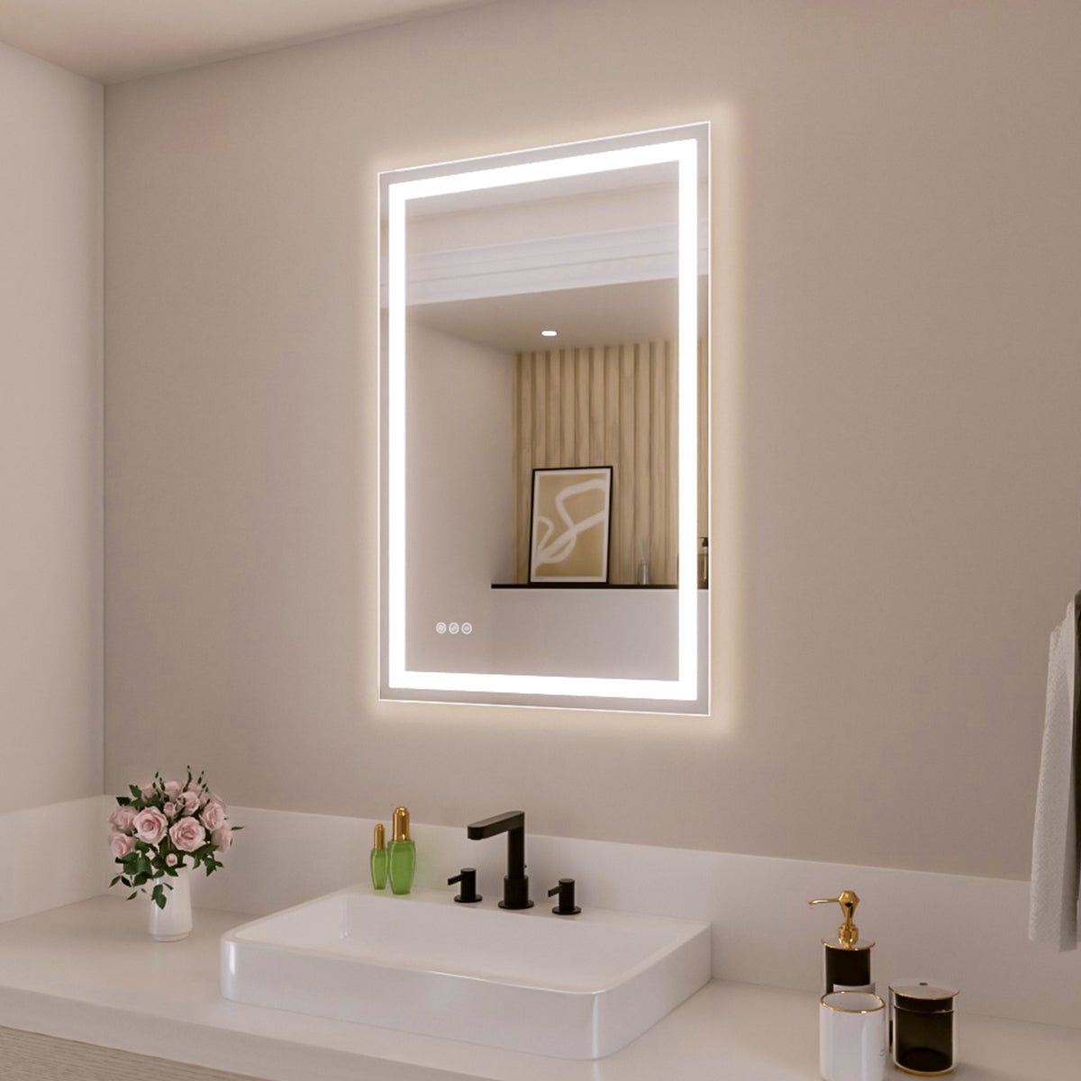 Nivorix NRMV Series Rectangular Frameless LED Wall Bathroom Vanity Mirror with Sleek Silver Finish 2_0e4e8b01-613f-475f-ace6-0b127d6c29c0