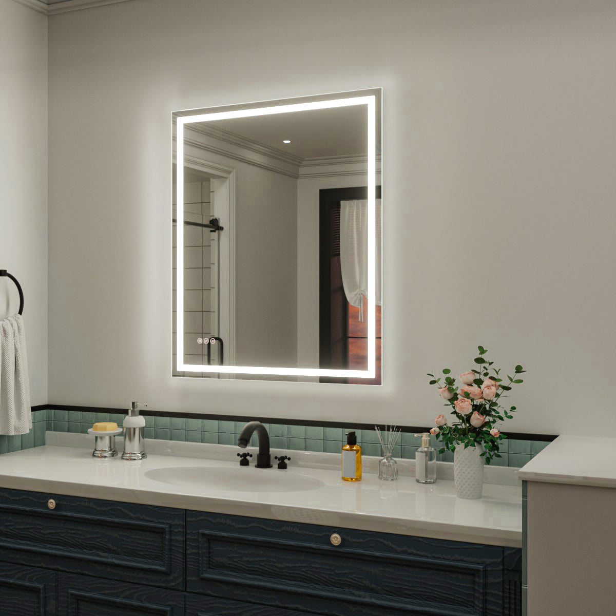 Nivorix NRMD Series Rectangular Frameless LED Wall Bathroom Vanity Mirror with Sleek Silver Finish 2_0f3894fb-25f4-4975-95a4-ffa0ff3ac795