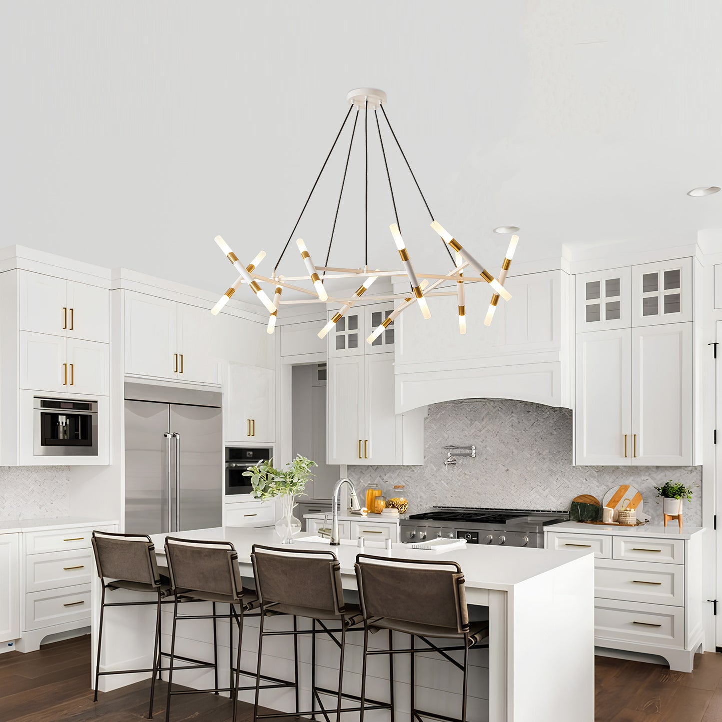 Taimei Cuprum 41 in. 20-Light Iron Modern Chandelier Fixture Branch Design