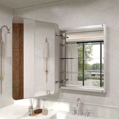 Verve Frameless Recessed or Surface-Mount Rectangular Aluminum Medicine Cabinet with Mirror in Brushed Nickel 2_19fc7e93-425f-46a2-87f1-21a405403c87