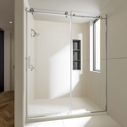 Nivorix Cryptic 60 in. W x 76 in. H Sliding Semi-Frameless Shower Door with Clear Glass 2_1f634478-a6d0-4087-a82d-8e6c50f7dfaf