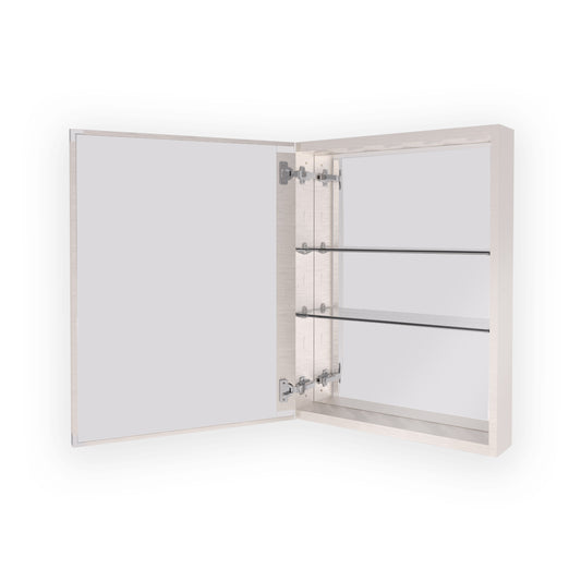 S 20 in. W x 26 in. H Rectangular Aluminum or Surface-Mount Beveled Medicine Cabinet with Mirror