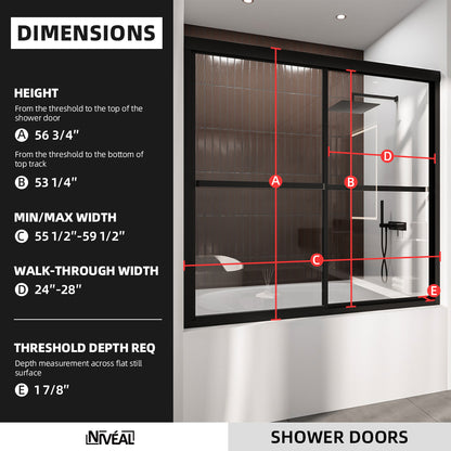 Niveal Luminous 59 in. W x 56 in. H Sliding Framed Tub Door with Clear Tempered Glass 2_2f70f36e-9829-4aa0-9ee8-a0ea97243c65
