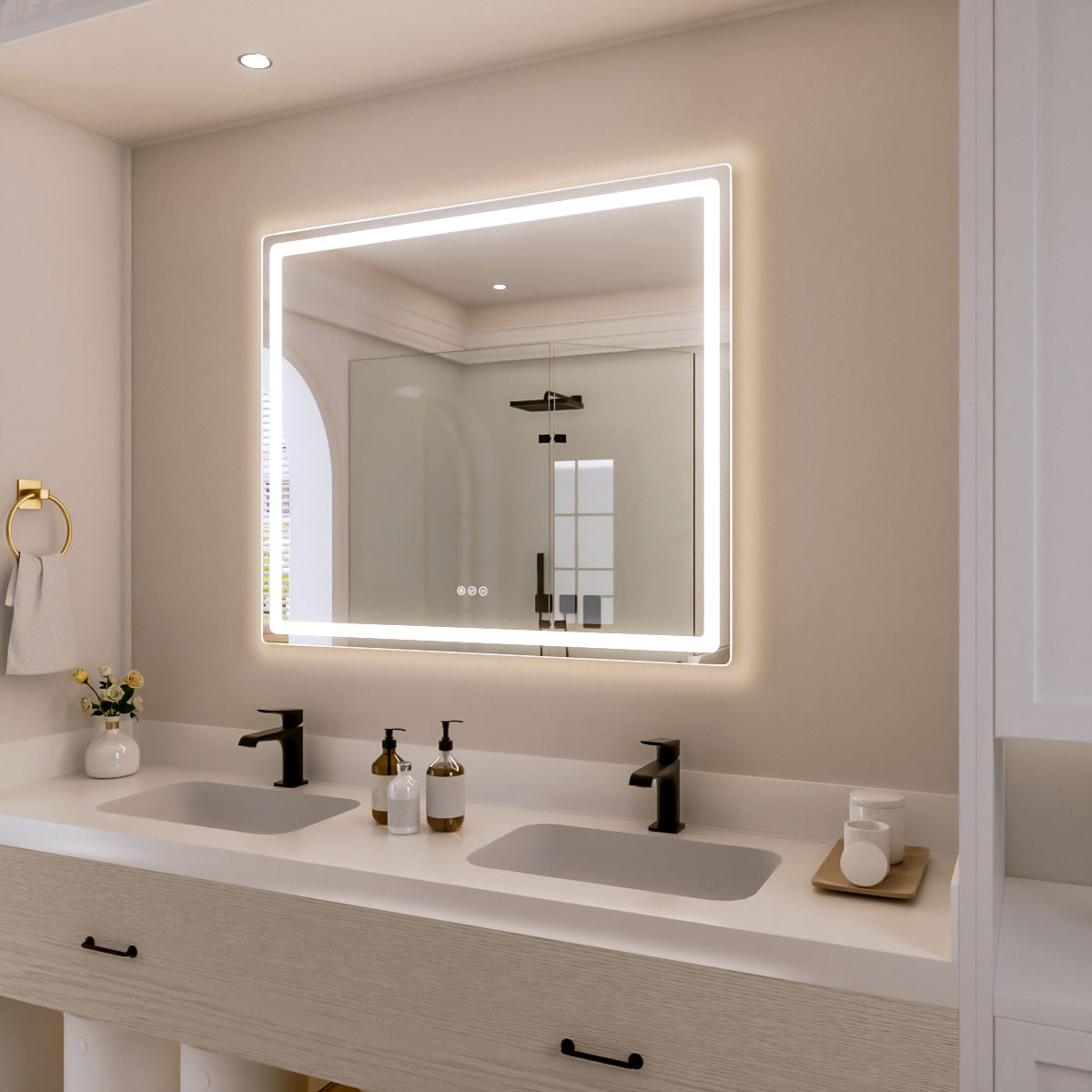 Nivorix NRMU Series Rectangular Frameless LED Wall Bathroom Vanity Mirror with Sleek Silver Finish 2_37c2dcfc-d3c2-40c6-96a8-746c9ba32b21