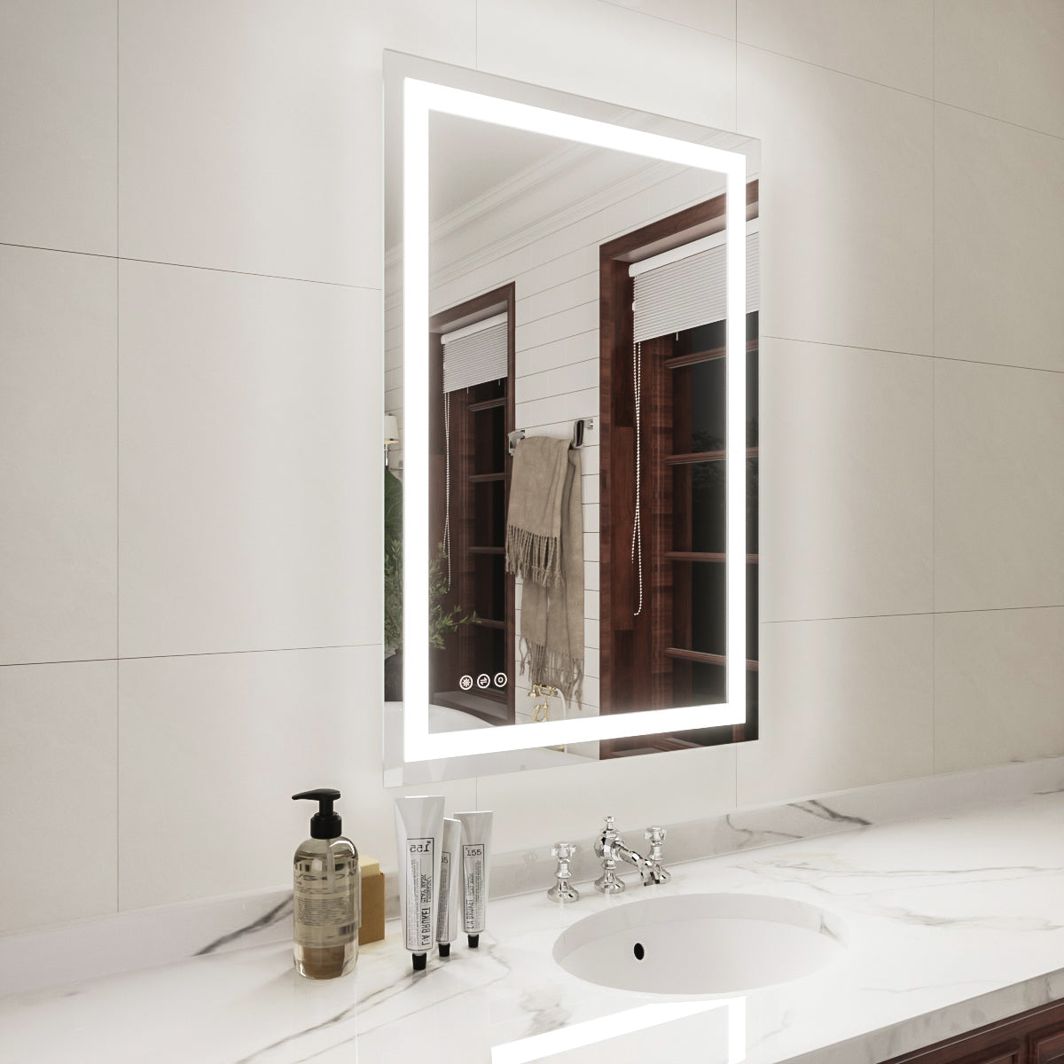 Niveal LMP Series Rectangular Frameless LED Wall Bathroom Vanity Mirror in Silver 2_396dc955-ac5d-4c4b-8932-f09295a0b7b8