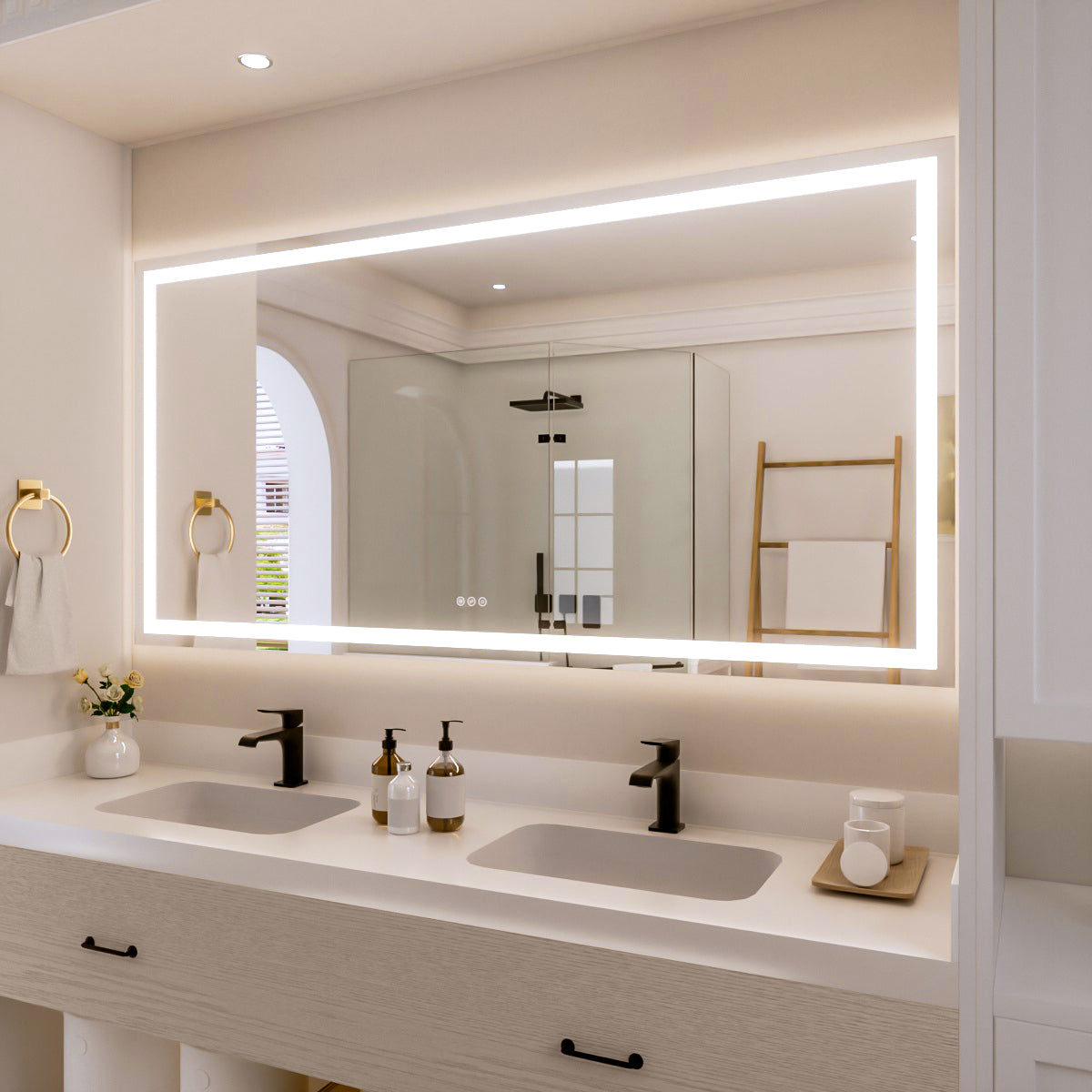 Nivorix NRPL Series Rectangular Frameless LED Wall Bathroom Vanity Mirror with Sleek Silver Finish 2_3a5c8dbb-2f46-4d2c-86c1-0d29bc6a0115