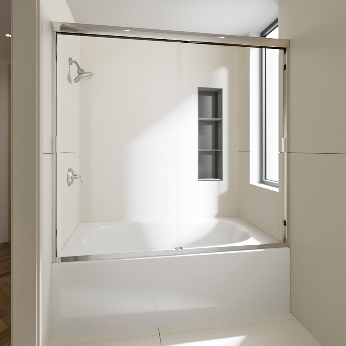 Nivorix Apex 60 in. W x 56 in. H Sliding Semi-Frameless Tub Door with Clear Glass 2_3afe7ce8-97e9-442d-922d-3db79cb95180