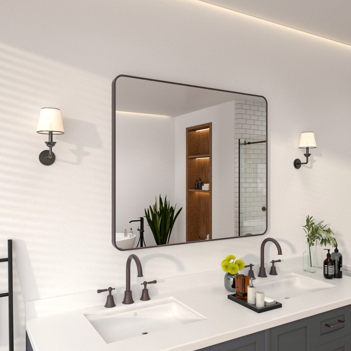 Niveal SM Series Rectangular Framed Wall Bathroom Vanity Mirror