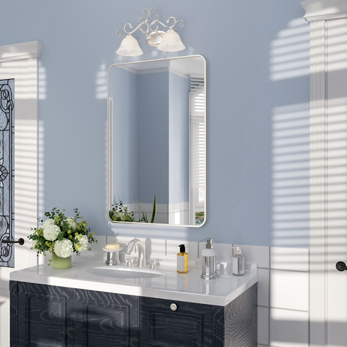 Nivorix NRSM Series Tempered Glass Brushed Nickel Rectangular Framed Wall Bathroom Vanity Mirror 2_4488afd0-2012-483c-976a-89914b23097a