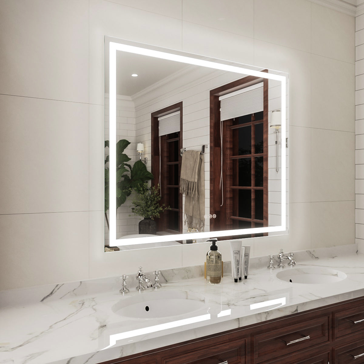 Niveal LMV Series Rectangular Frameless LED Wall Bathroom Vanity Mirror in Silver 2_52d9e393-f490-4846-a974-ec6dd2a56976