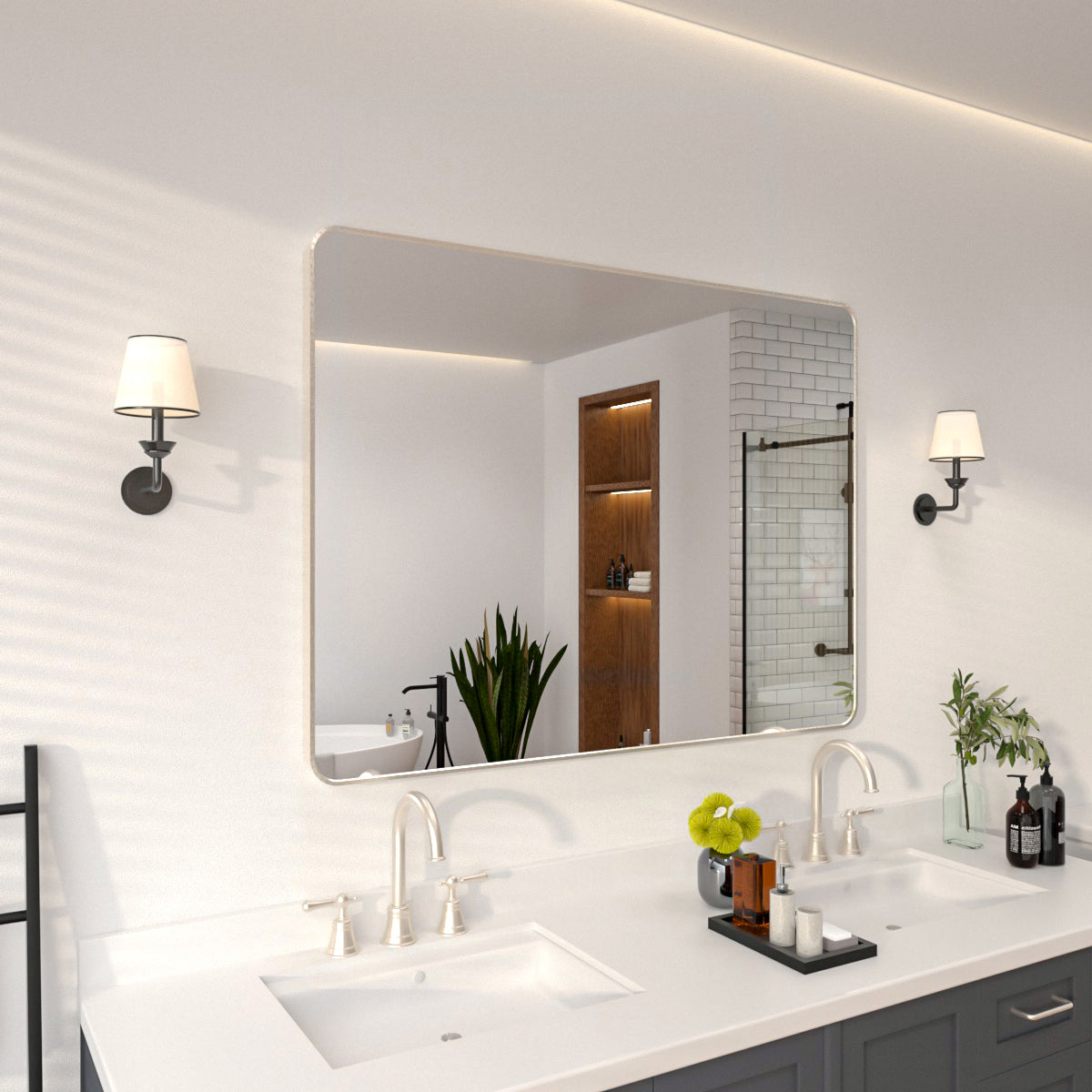 Niveal SM Series Rectangular Framed Wall Bathroom Vanity Mirror